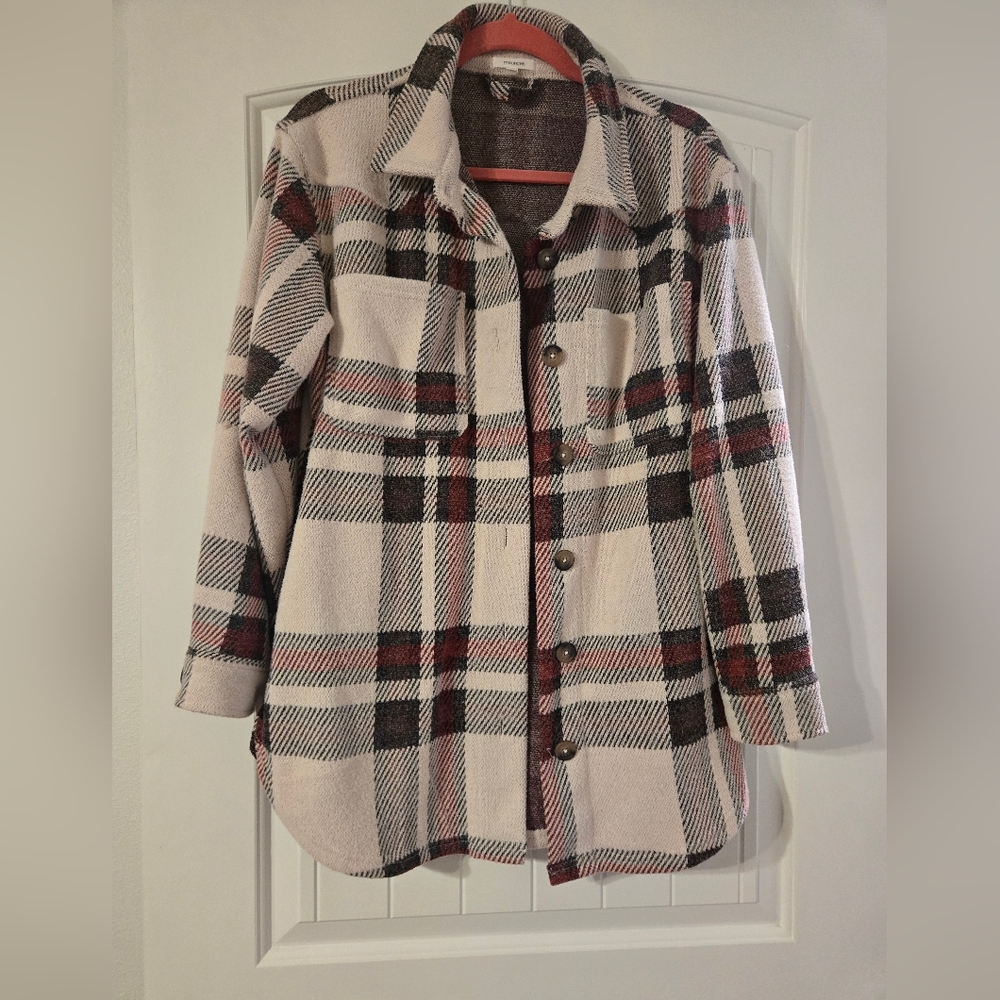 Maurices Plaid Button-Up Shacket